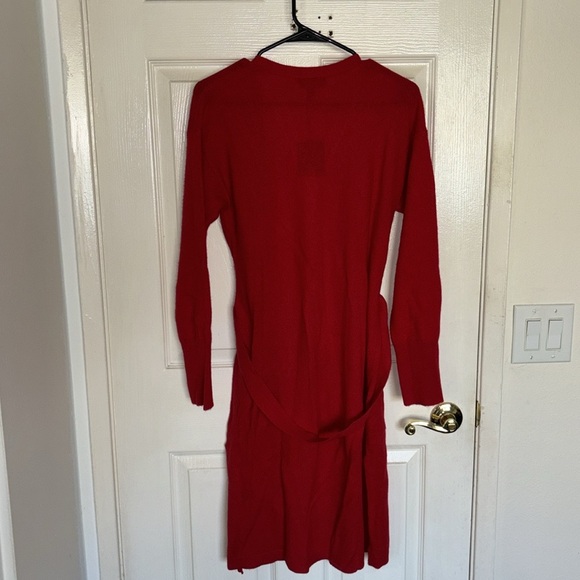 NWT Charter Club 100% Cashmere Belted Cardigan Duster Sweater M MSRP $229 Red - Picture 13 of 13